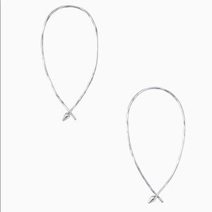 Stella & Dot Small Hammered Silver Hoop Earrings